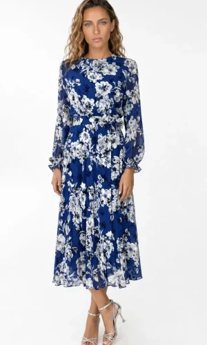 rochie midi albastru regal
