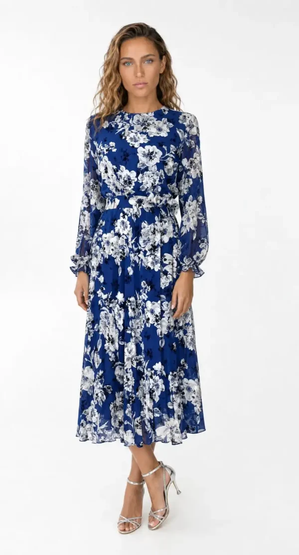 rochie midi albastru regal