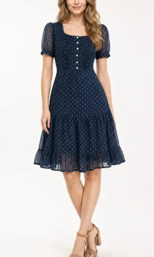 rochie midi bleumarin