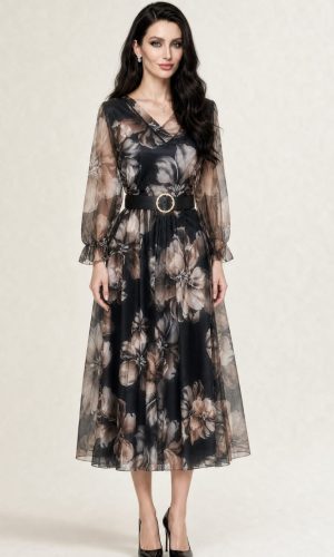 rochie midi florală