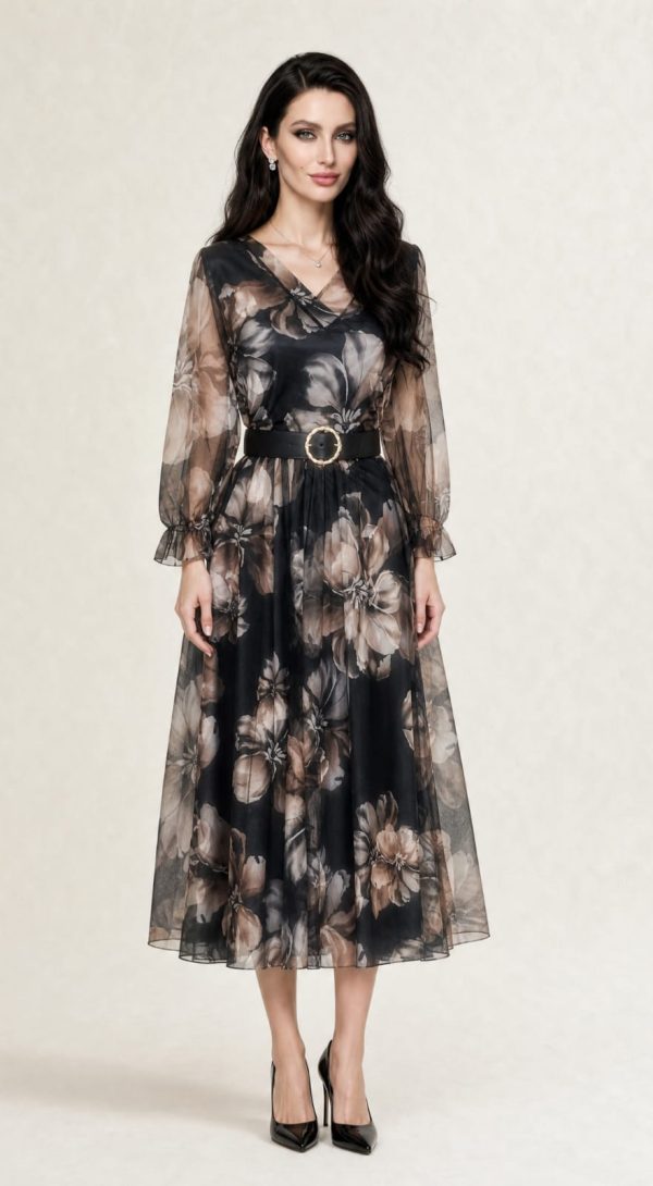 rochie midi florală