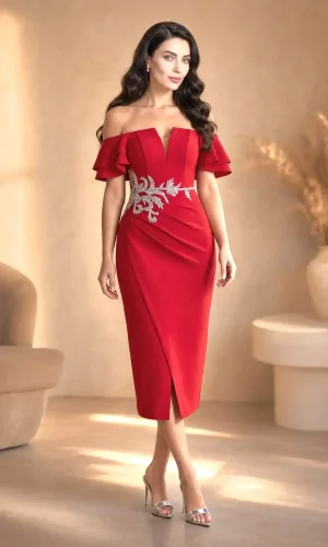 rochie midi roșie (1)