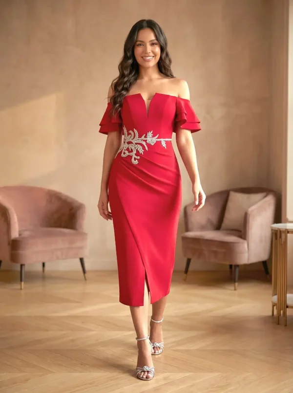 rochie midi roșie (2)