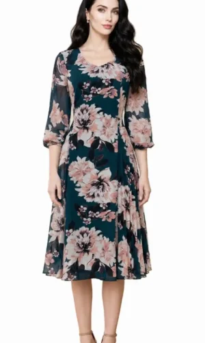 rochie midi verde