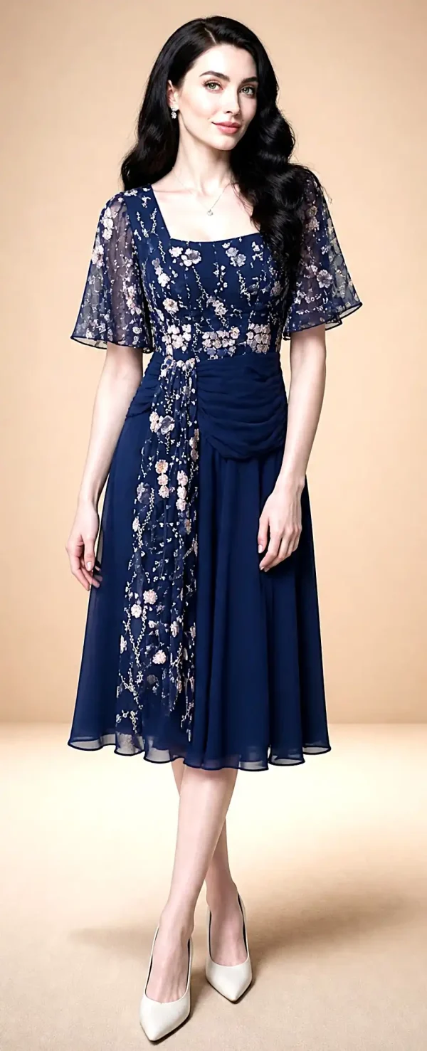 Rochie elegantă bleumarin Serenity