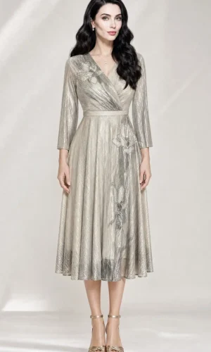 Rochie elegantă de seară champagne Beatrice