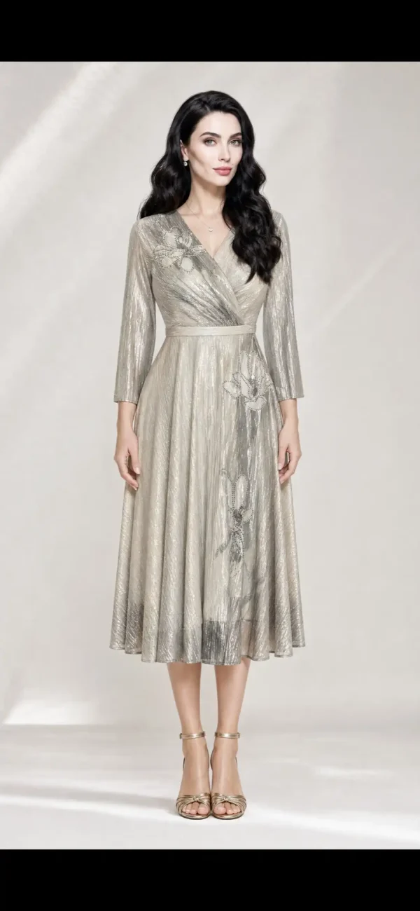 Rochie elegantă de seară champagne Beatrice