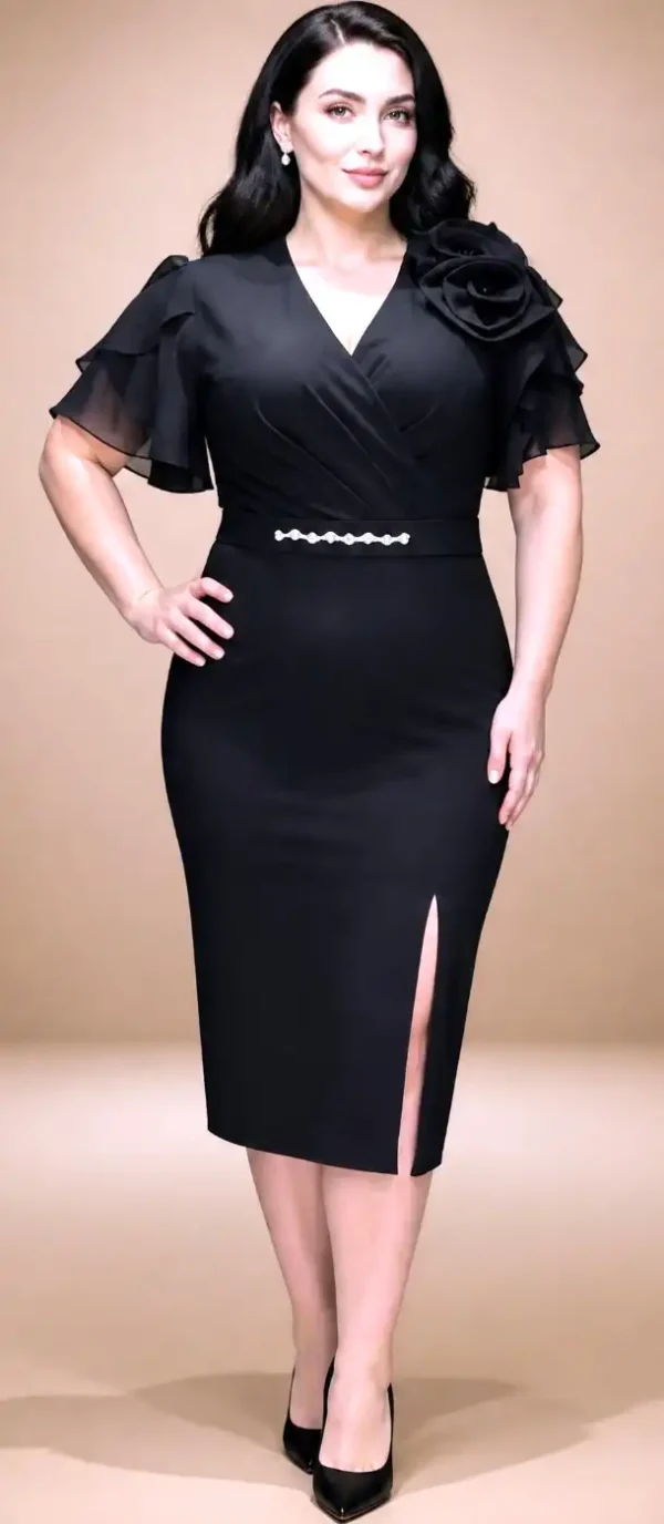 Rochie Neagră Elegantă Scarlet