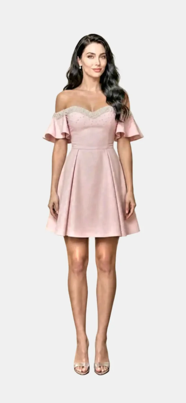Rochie Scurtă de Ocazie Roz MIRA
